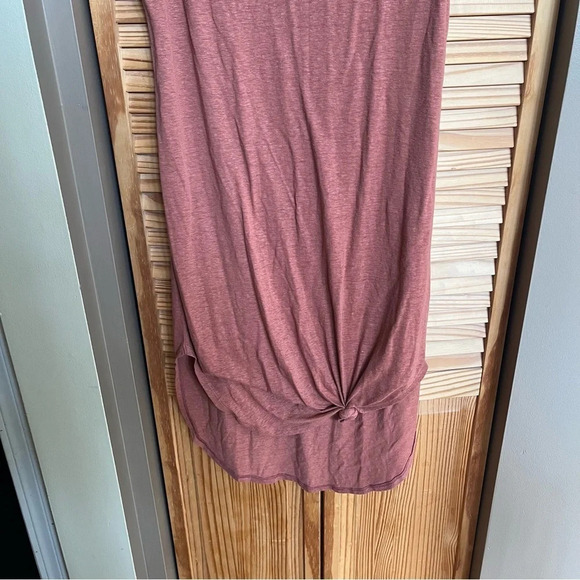 Aerie Dress Womens M Red Tank Scoop Neck Sleeveless Linen Blend Midi Solid - Picture 3 of 9